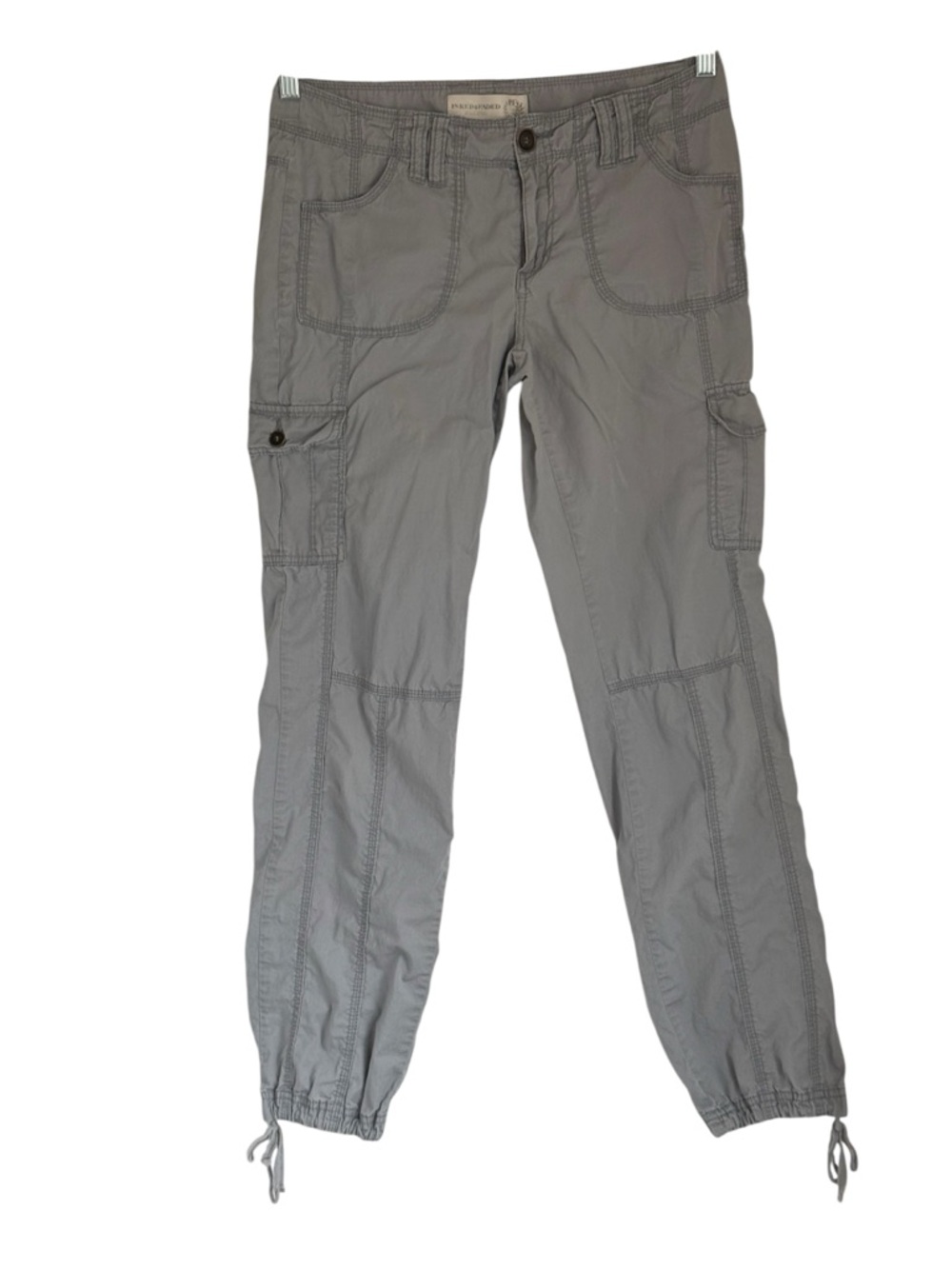 Inked & Faded Grey Cotton Cargo jogger Pants